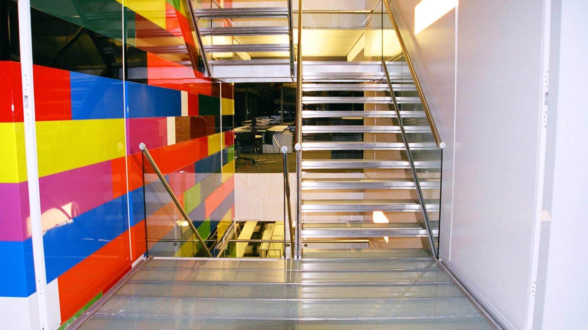 Deutsche Bank Walter Reception Stair Artwork inside after Dobsonei fit out.