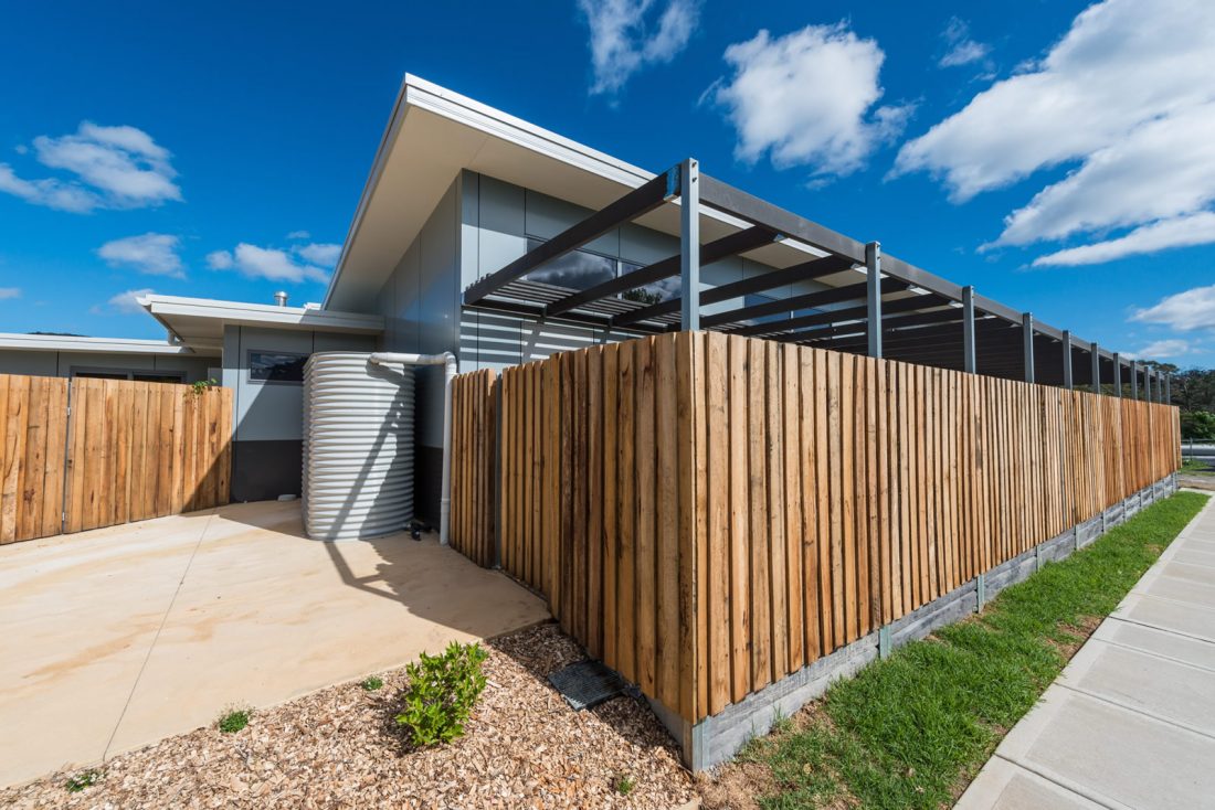 Challenge House Mittagong Community Housing Outside timber fencing